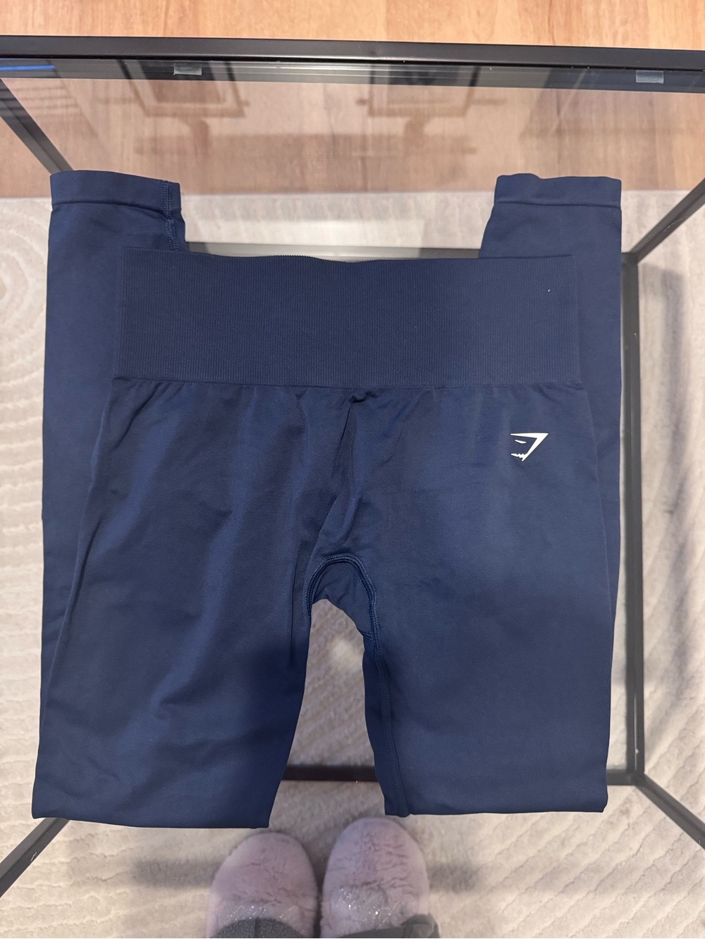 Gymshark Navy High-Waist Leggings with Logo seamless